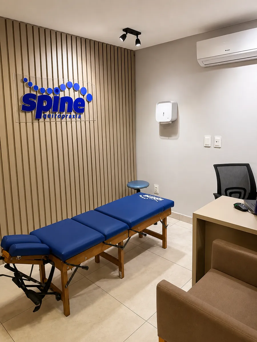 Profissional em atendimento de quiropraxia